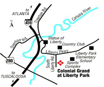 Map to Colonial Grand at Liberty Park